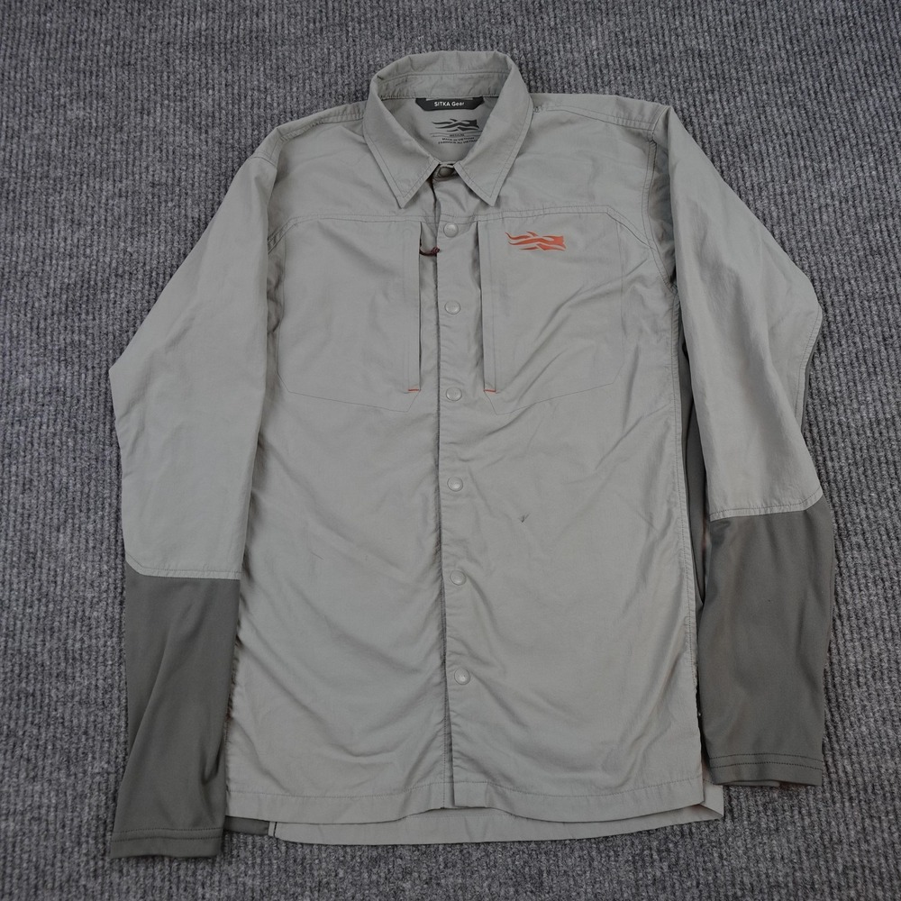 Sitka Gear Scouting Shirt Mens Medium Gray Long Sleeve Snap Button Outdoor